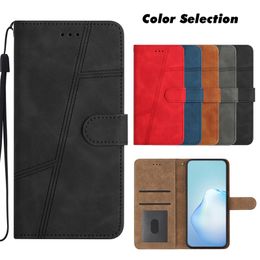 Handgevoel verticale lederen portemonnee kisten voor Samsung S22 Ultra S21 Fe plus A33 A53 A73 5G Note 20 M23 M32 M52 M33 M53 Skin Feel Credit ID Card Slot Holder Flip Cover Pouch