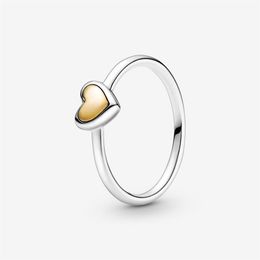 Bague en forme de cœur doré en argent Sterling 925, fini à la main, pour femmes, bagues de fiançailles de mariage, bijoux à la mode 2645