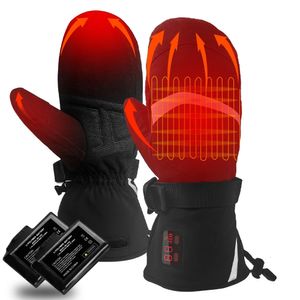 Chauffe-pieds à main 7.4V 2200mAH gants de ski chauffants gants de batterie rechargeables électriques pour hommes femmes ski d'hiver randonnée gants chauffants à main 231116