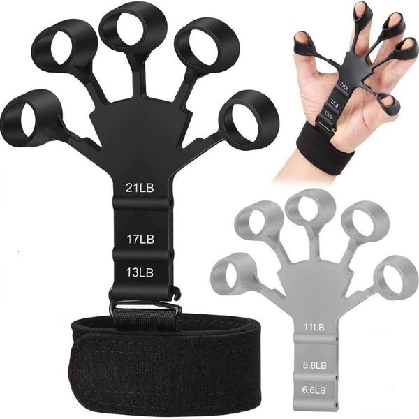Poignées 1pcs Silicone Gripster Grip Strengthener Finger Stretcher Trainer Gym Fitness Training And Exercise Strengthene 230801