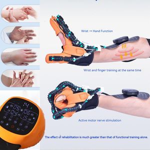 Poignées de main Gant de robot de réadaptation portable pour l'hémiplégie accidentelle Chaque manchon de doigt a son propre capteur Ajouter un massage Qulse basse fréquence 230904