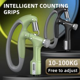 Handgrepen Smart Counting Handgreep 10-100KG Aanpassing Oefening Krachtversterking Tang Lente Vingerknijp Pols Expander Training 1PC 231018