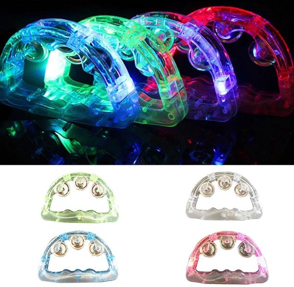 Luces LED LED de pandería intermitentes de mano a mano Bell Bell Juguete Kid Kids Luminous Tambourine Music Instruments9075501