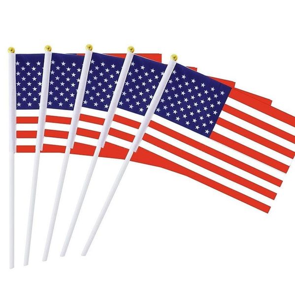 Hand Held Mini Flag USA Flag American Stick Festive Event Mini American Stick Flag1421CM ST5136579224