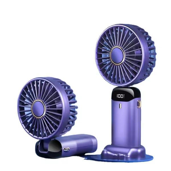 Ventilateur à main à la main à la main ventilateur à main USB 2 en 1 Mini table de refroidisseur d'air ventilateur de pliage portable avec support pour téléphone mobil