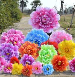 Fleurs de pivoine artificielles de grande taille, décoration de mariage à main, accessoires de spectacle de danse multicolores 23rc4 ff9587816