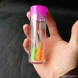 Accessoires de bongs en verre de bouteille d'eau de crochet de main, pipes à fumer en verre colorées mini multi-couleurs pipes à main meilleure pipe en verre de cuillère