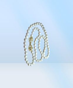 Collier de perles d'eau douce blanches naturelles nouées à la main, 89mm, chaîne de pull longue de 80cm, à la mode, 4363139