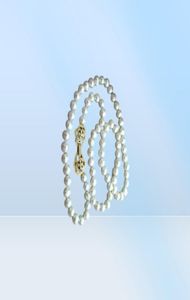 Handgeknoopte natuurlijke 89 mm witte zoetwaterparel ketting trui ketting lang 80 cm mode 3932674