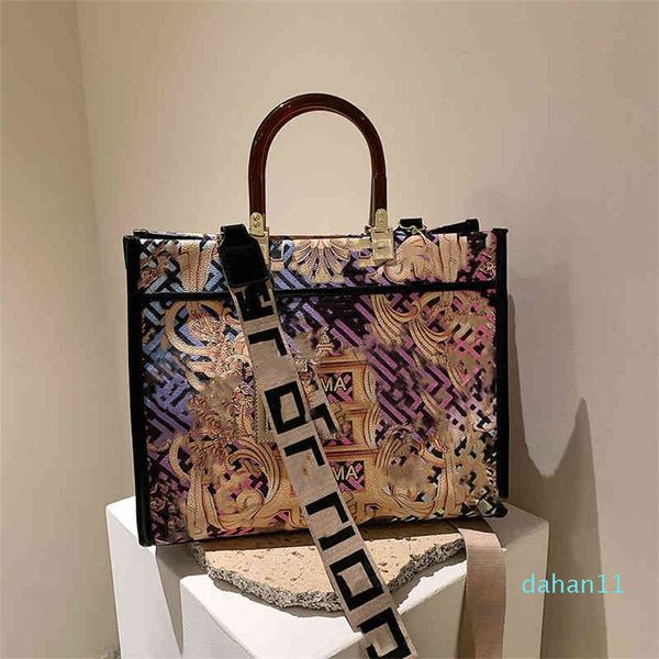 Bolso grande de mano para un solo hombro, bolsos estampados con pintura en color de grafiti, monederos, tiendas, venta