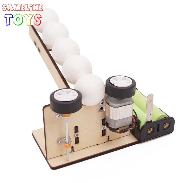 Máquina de bolas hecha a mano, modelo de madera, accesorios DIY, juguetes STEM de ciencia y tecnología para niños