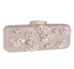 Fleurs faites à la main perles sacs à main de mariée pochettes pour femmes sacs pour soirée célébrités dames Minere sacs avec chaîne CPA9552932003