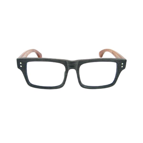 Montura de gafas de madera de alta calidad hecha a mano, marcos de acetato gruesos y fuertes con vetas de madera y gafas de brazo de palisandro Natural