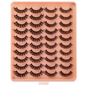 Cils bouclés réutilisables faits à la main Messy Crisscross multicouche épais faux cils vison DD Curl Russie Extensions de cils