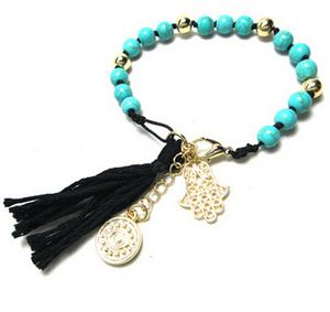 Handgemaakte turquoise vrouwen armbanden Koreaanse stijl nieuwe charme sieraden gevlochten hot koop DHL gratis verzending