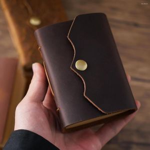 Pock￩e de mode en cuir vintage ￠ la main Livre de journal ￩pais 110 75 30 mm 320p Blank Kraft Paper Notebook School Office Stationery