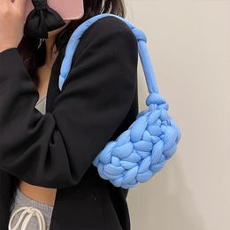 Fil tissé à la main bricolage sac coton Super épais nuage Messenger sac à main Designer sacs de mode doux à la mode 6 couleurs