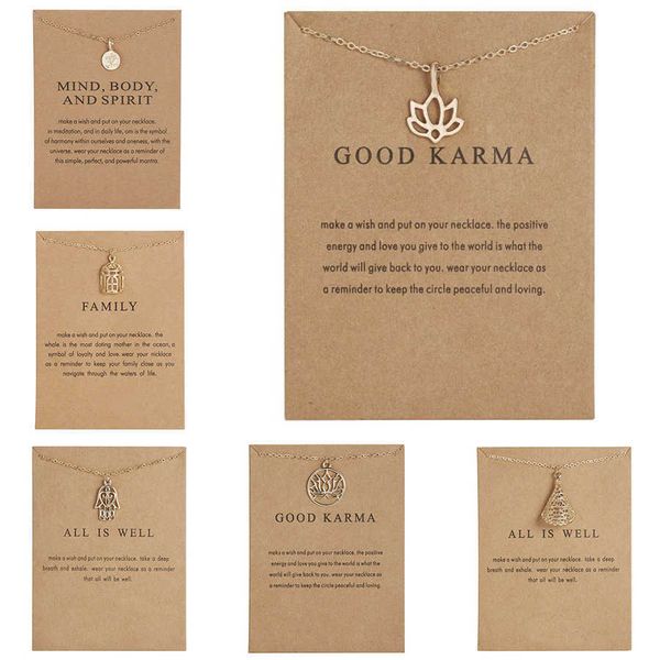 Collier classique en forme de palmier creux pour femmes, pendentif de méditation, Yoga, bon Karma, chaîne de couleur or, bijoux cadeaux pour filles, nouvelle collection