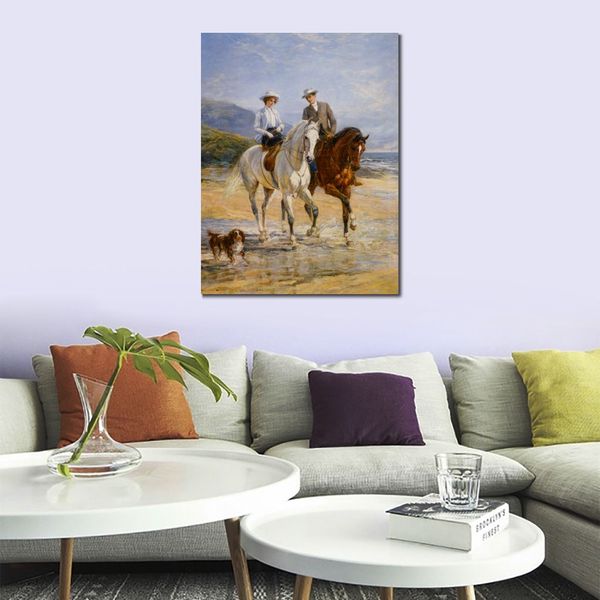 Lienzo pintado a mano, arte de pareja, reunión de The Stile Horse, retratos de Heywood Hardy, pintura de paisaje, calidad fina