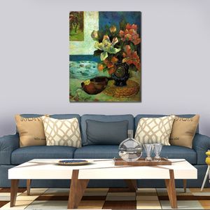 Handbeschilderd canvas kunst stilleven met een mandoline Paul Gauguin schilderijen platteland landschap artwork Home decor