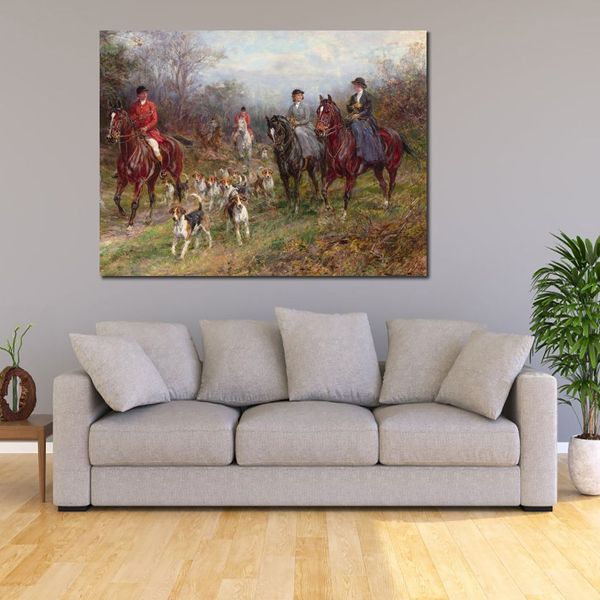 Toile peinte à la main Art Tally Ho Horse Portraits par Heywood Hardy Peinture Paysage Fine Quality