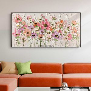 handbeschilderd canvas olieverfschilderij bloemen 3D kunst aan de muur schilderijen handgemaakte muurschildering woondecoratie woonkamer slaapkamer groot formaat L230620