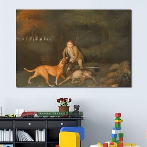 Pintado a mano George Stubbs Horse Painting Freeman Earl of Clarendons Gamekeeper Canvas Art Classic Landscape Family Room Decor