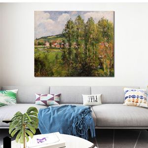 Handgeschilderde impressionistische landschap canvas kunst Gizors nieuwe sectie Camille Pissarro schilderij moderne restaurant decor