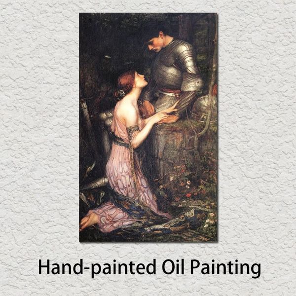 Cuadro pintado a mano, pinturas al óleo de John William Waterhouse, obra de arte en lienzo de Lamia para decoración de pared grande para oficina 3041