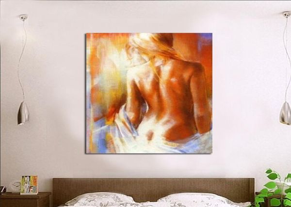 Pintura al óleo desnuda Sexy pintada a mano, lienzo abstracto moderno, arte de pared, decoración del hogar, pinturas de mujeres desnudas hechas a mano, imagen 6170012