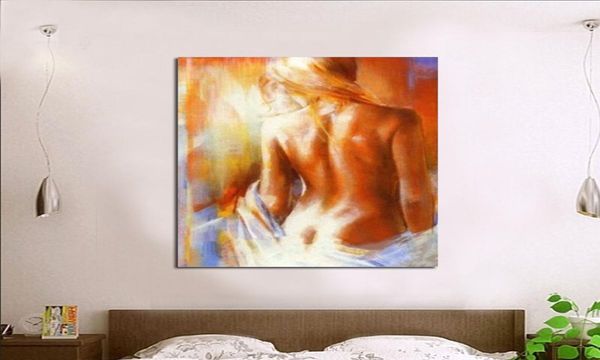 Pintura al óleo desnuda Sexy pintada a mano, lienzo abstracto moderno, arte de pared, decoración del hogar, pinturas de mujeres desnudas hechas a mano, imagen 9636133