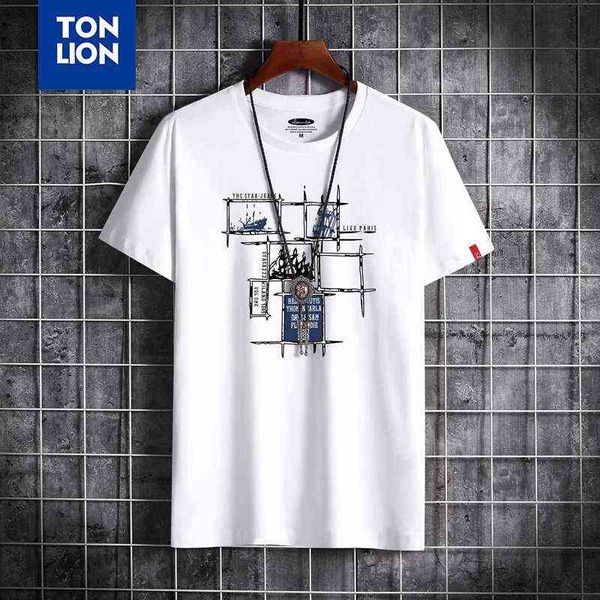 T-shirts peints à la main hommes à manches courtes été hauts t-shirt pour homme col rond coton t-shirts noir blanc hommes vêtements OL 2020 G1222