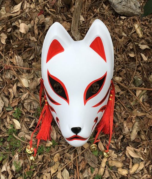 Masque Anbu mis à jour peint à la main, masque Kitsune japonais, visage complet en PVC épais pour Costume de Cosplay 2207159579359