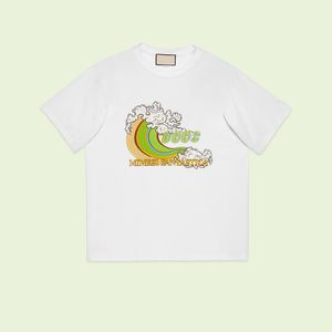 Met de hand geschilderde golvenserie letterprint korte mouw ontwerper GGity mode T-shirt merk lente zomer heren- en damestrend puur katoenen T-shirt