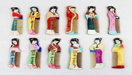 Peignes à cheveux en bois peints à la main, cadeaux de fête d'anniversaire de mariage de noël, artisanat de style chinois avec introduction en anglais 10pcslot8325229