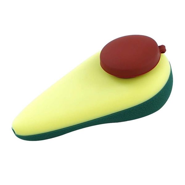 Tubo de mano Tubos para quemar aceite Plataformas para dab Tubo de silicona En forma de aguacate con recipiente de vidrio para hierba seca 2161