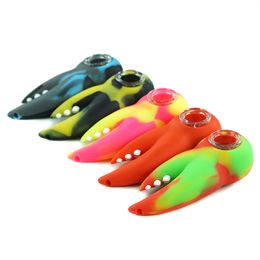 Les pinces à crabe en silicone pour fumer à la main forment des tuyaux de fumée de style unique