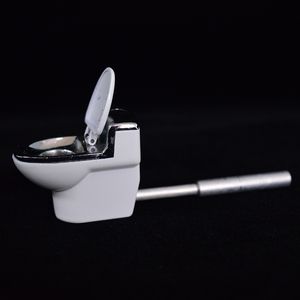 Handleidingen creatief toilet model patroon metalen roken kruid pijp 95mm toilet vorm tabak kruiden metalen pijp sigaret accessoires draagbare maat