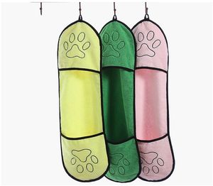 Poches pour les mains serviette de bain pour animaux de compagnie chien chat serviettes de nettoyage Durable Ultra-doux microfibre séchage serviette couverture pour chiot