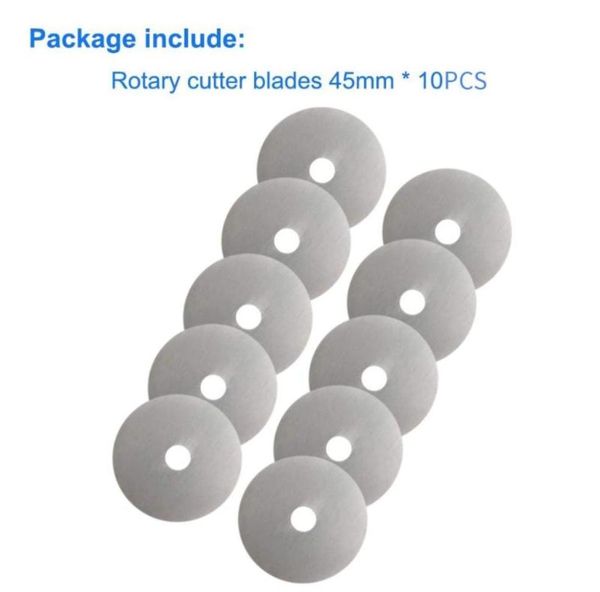 Accessoires d'outils de puissance à main 10pcs 45 mm lames de coupe rotative pour le banc de bandoulière artisans de couture pointues fiskars durables O7429229