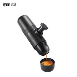 Hand geperst draagbaar koffiezetapparaat capsule espresso pot outdoor handmatige koffiekopje mini koffiepot 210408