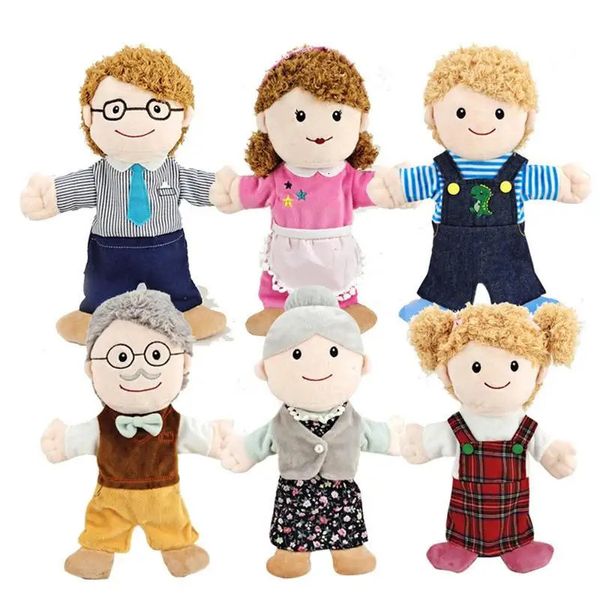 Juguete de marionetas de mano Muñeca de peluche suave Espectáculo de marionetas familiares Juguetes Felpa Agradable para la piel Artesanía sin olores Po Props Juguetes educativos 240314