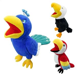 Handpoppen voor kinderen Pluche gevulde papegaaihandpoppen Pop Grappig kinderspeelgoed Familie Storytelling Props Baby Zintuiglijk rustgevend speelgoed 240127