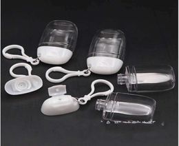 Bouteille en plastique de désinfectant pour les mains 30 ml bouteilles transparentes à crochet rabattable compact joli pot portable étudiant voyage à l'extérieur porte-clés 1 2234880