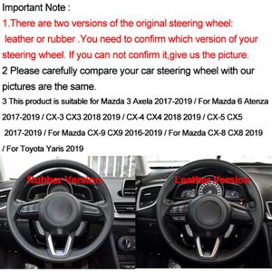 Housse de volant de voiture cousue à la main Suede Mazda 3 Axela 2017-2019 Mazda 6 Atenza 2017-2019 CX-3 CX-9 CX-5212S