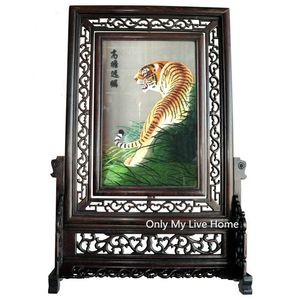 Hand zijde borduurwerk patronen dierlijke ornamenten met wenge houten frame Chinese stijl decoraties Oude home decor ambachten geschenken