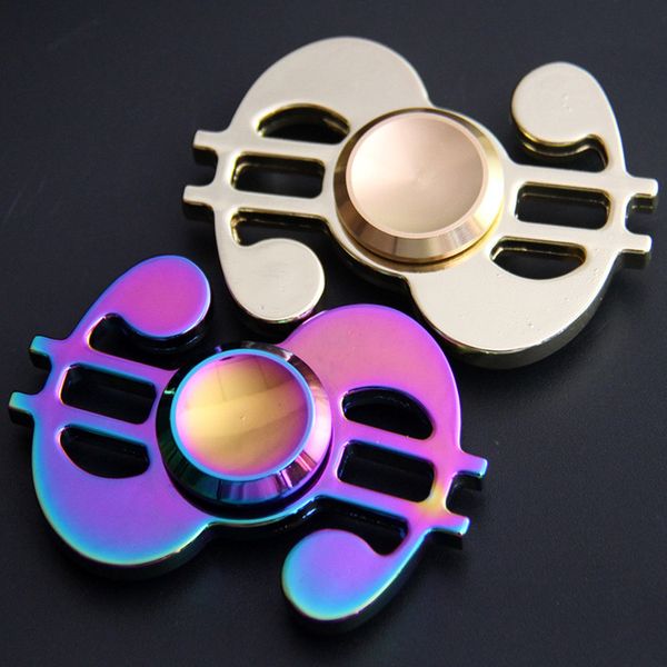 Hand Spinner espiral dólar Plantilla Tiempo de rotación Largo Divertido juguete de aleación de aluminio Metal EDC Fidget Spinner para niños Adultos Juguetes antiestrés