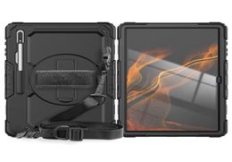 Dragonne Bandoulière 360 Rotatif Béquille Étui de Protection avec Protecteur d'écran pour 146 Samsung Galaxy Tab S8 Ultra 2022 8741609