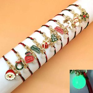 Bracelet à main bracelet Bracelet Bijoux de bijoux Santa Claus Tree Snowman Match Merry Noël Festif Gift Party Supplies Ornement LL