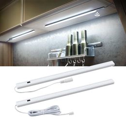 Interruptor de barrido manual LED debajo del gabinete, luz de cocina, dormitorio, armario, luces nocturnas, 30, 40, 50cm, barra de luz LED, lámpara interior para el hogar, 270h